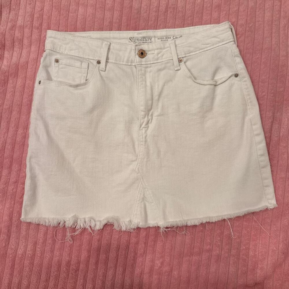 Levis white denim mini skirt